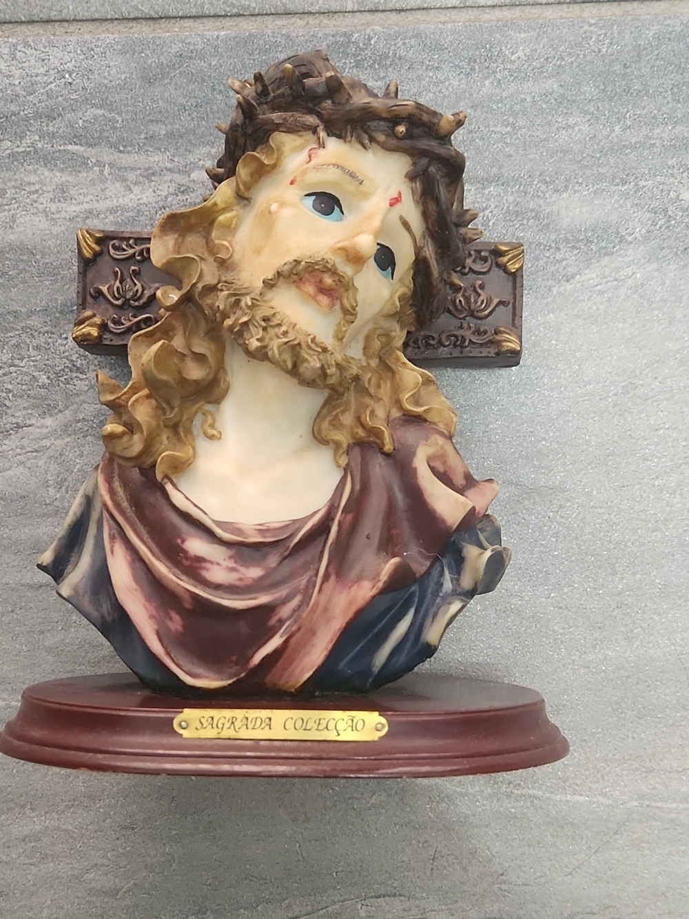 Beige and Brown Religious Bust Wall Art